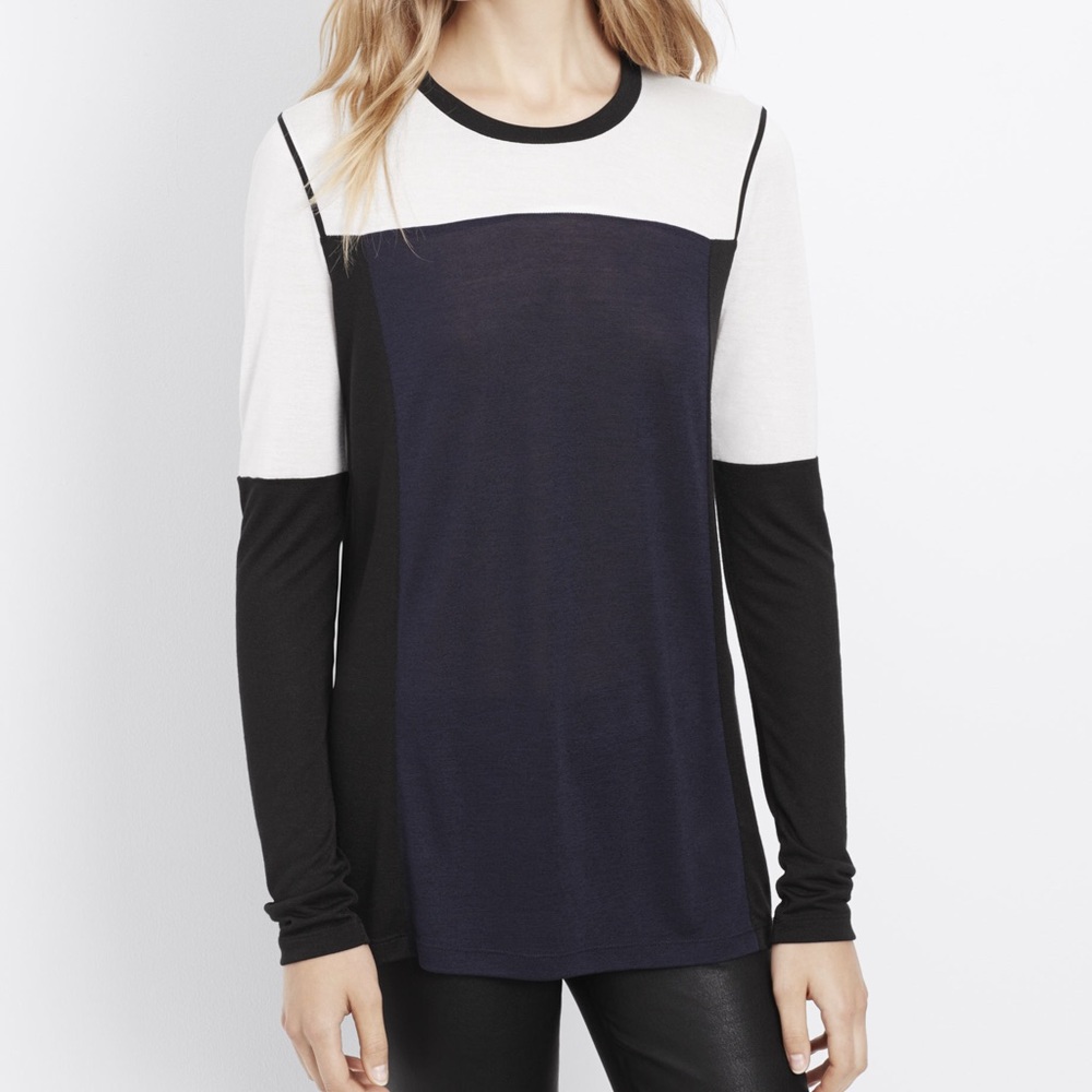 Vince long sleeve colorblock shirt